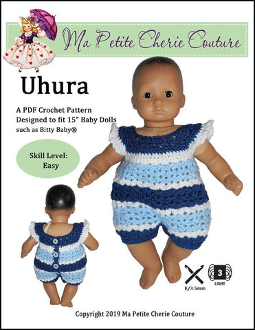 Mon Petite Cherie Couture Bitty Baby/Twin Uhura Crochet Pattern Pixie Faire