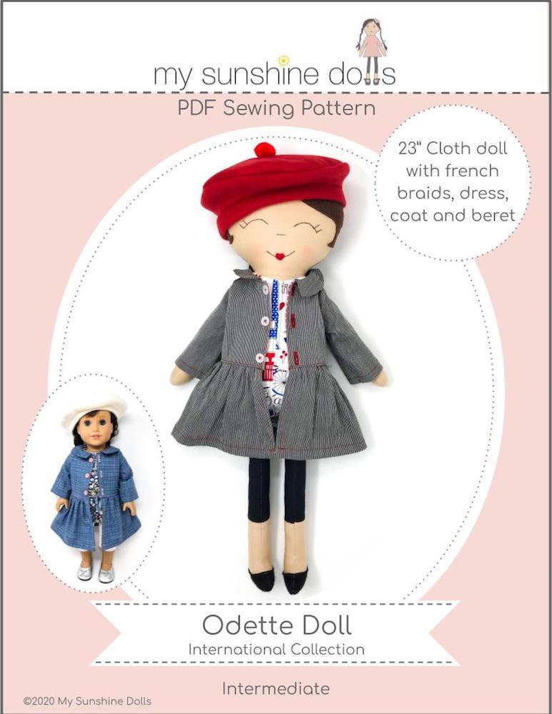 My Sunshine Dolls Cloth doll Odette Doll 23" Cloth Doll Pattern Pixie Faire