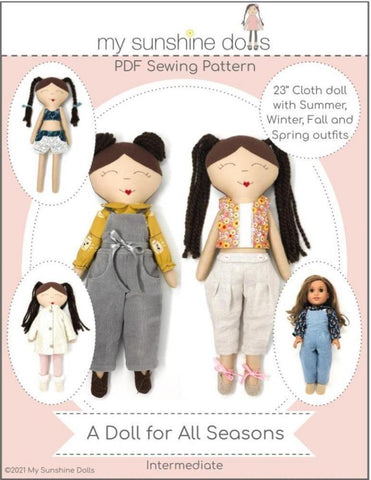 My Sunshine Dolls Cloth doll A Doll For All Seasons 23" Cloth Doll Pattern Pixie Faire