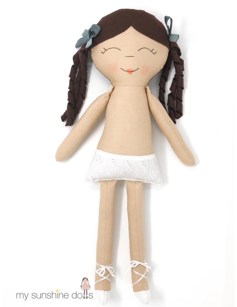 My Sunshine Dolls Cloth doll Clara Doll 23" Cloth Doll Pattern Pixie Faire