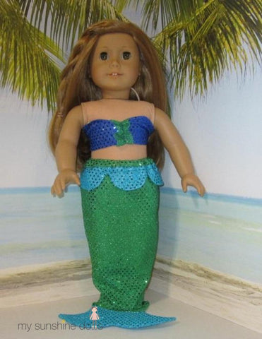 My Sunshine Dolls Cloth doll Coral Mermaid Doll 23" Cloth Doll Pattern Pixie Faire