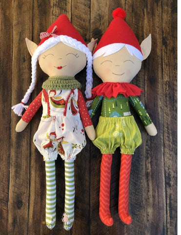 My Sunshine Dolls Cloth doll Elly and Eli Elf Doll 23" Cloth Doll Pattern Pixie Faire