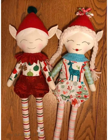 My Sunshine Dolls Cloth doll Elly and Eli Elf Doll 23" Cloth Doll Pattern Pixie Faire