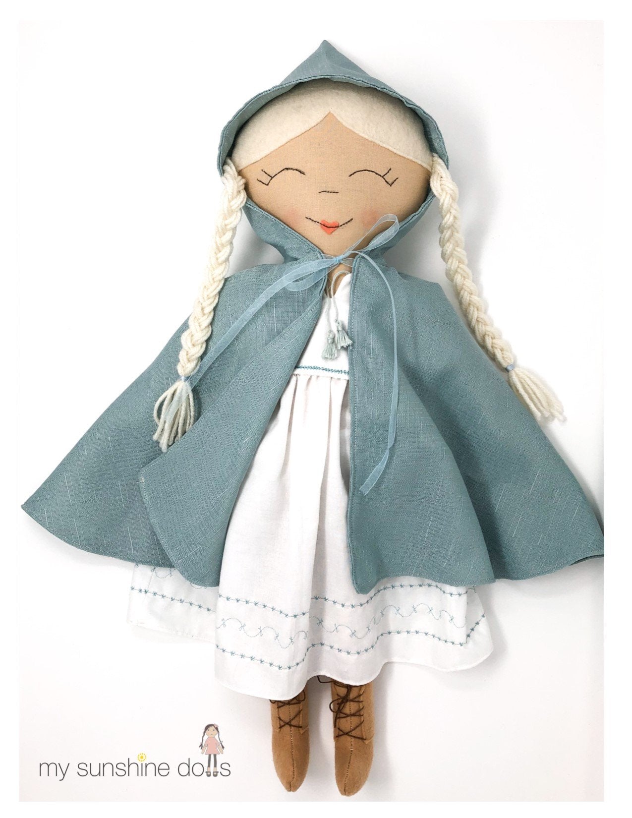 My Sunshine Dolls Cloth doll Ivory and Rosy Doll 23" Cloth Doll Pattern Pixie Faire