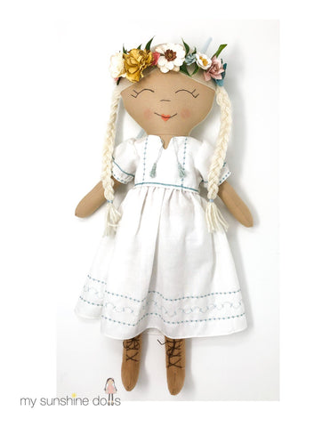 My Sunshine Dolls Cloth doll Ivory and Rosy Doll 23" Cloth Doll Pattern Pixie Faire