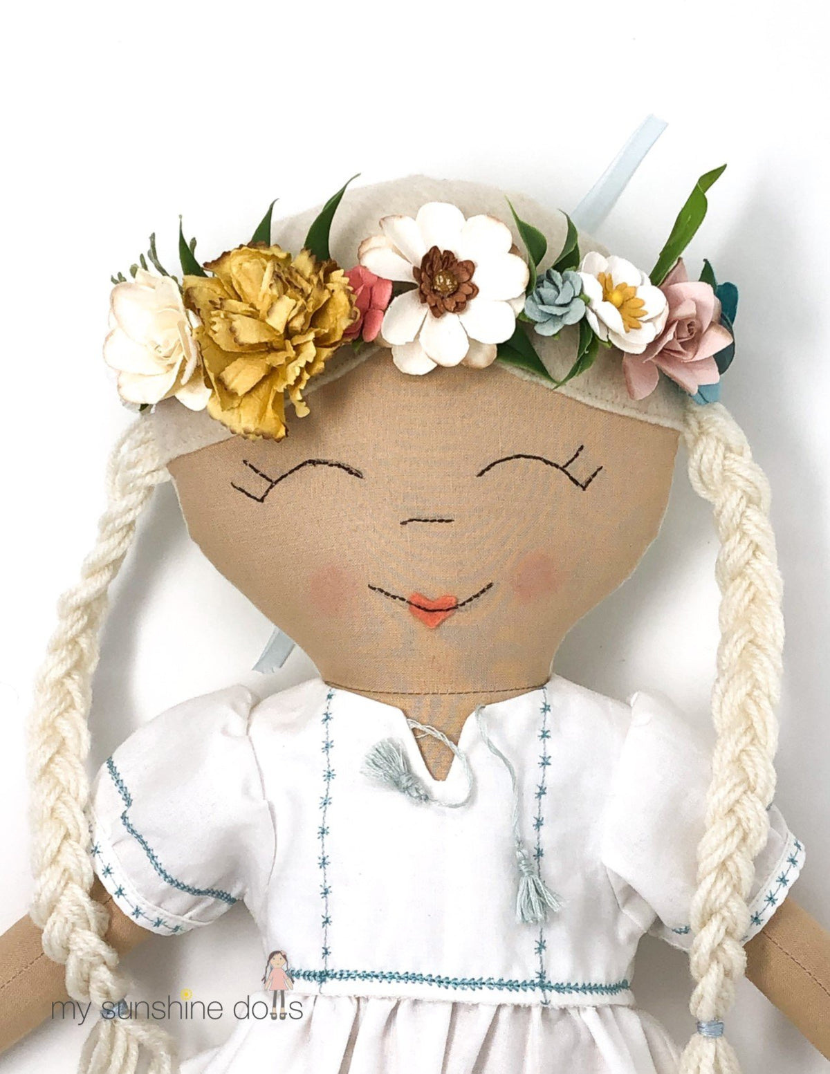 My Sunshine Dolls Cloth doll Ivory and Rosy Doll 23" Cloth Doll Pattern Pixie Faire