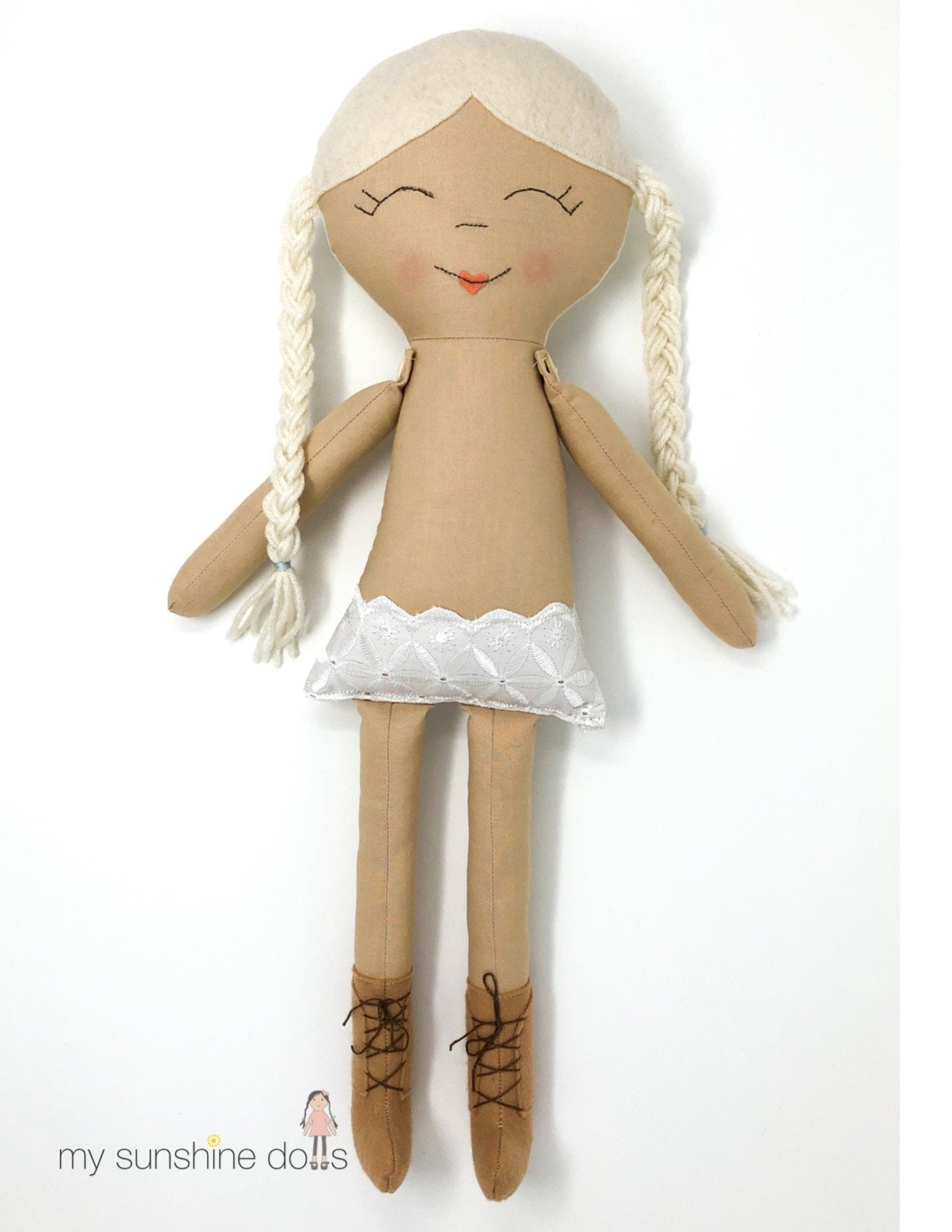 My Sunshine Dolls Cloth doll Ivory and Rosy Doll 23" Cloth Doll Pattern Pixie Faire