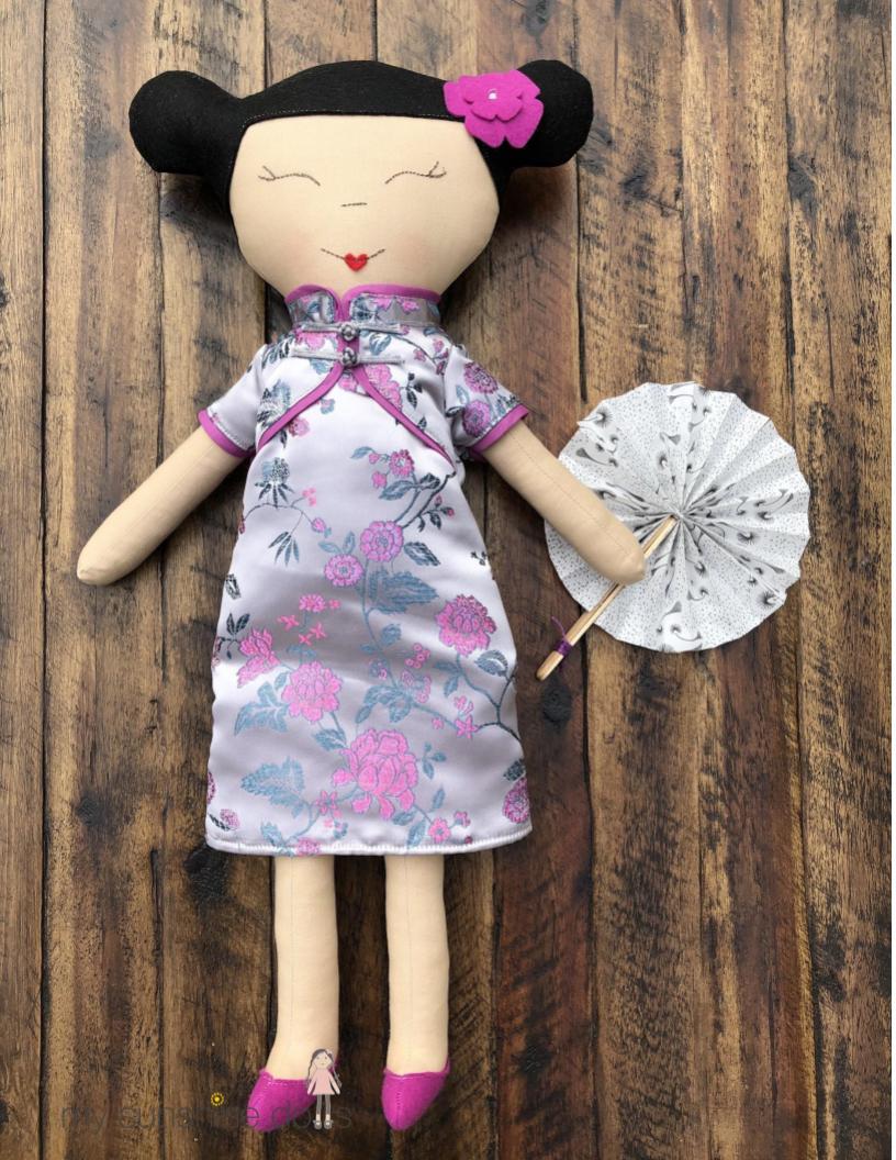 My Sunshine Dolls Cloth doll Meilin Doll 23" Cloth Doll Pattern Pixie Faire