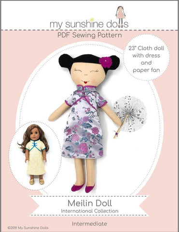 My Sunshine Dolls Cloth doll Meilin Doll 23" Cloth Doll Pattern Pixie Faire