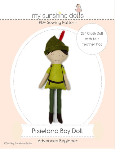 My Sunshine Dolls Cloth doll Pixieland Boy 23" Cloth Doll Pattern Pixie Faire