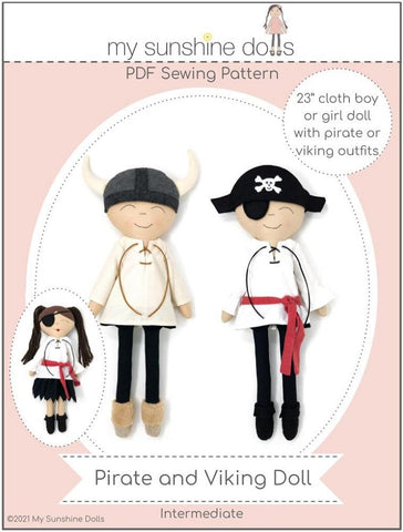 My Sunshine Dolls Cloth doll Pirate and Viking Doll 23" Cloth Doll Pattern Pixie Faire