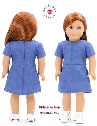 123 Mulberry Street 18 Inch Modern All Occasion Dress 18" Doll Clothes Pattern Pixie Faire