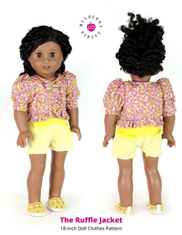 123 Mulberry Street 18 Inch Modern Ruffle Jacket 18" Doll Clothes Pattern Pixie Faire