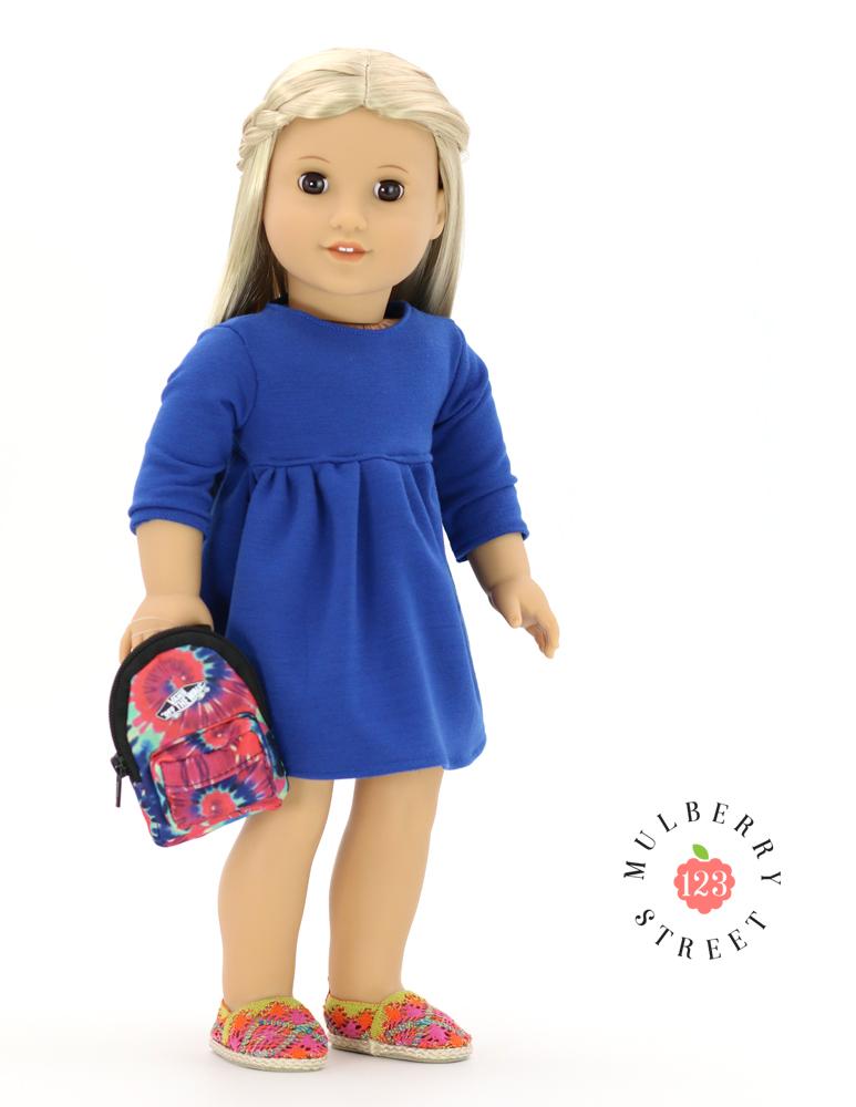 123 Mulberry Street 18 Inch Modern Babydoll Dress 18" Doll Clothes Pattern Pixie Faire