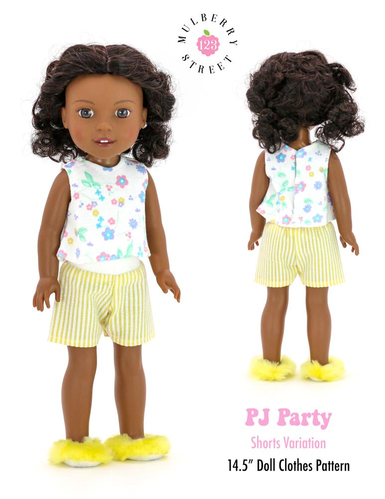 123 Mulberry Street WellieWishers PJ Party Pajamas and Slippers 14.5" Doll Clothes Pattern Pixie Faire