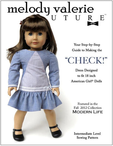 Melody Valerie Couture 18 Inch Modern Check! Dress 18" Doll Clothes Pixie Faire