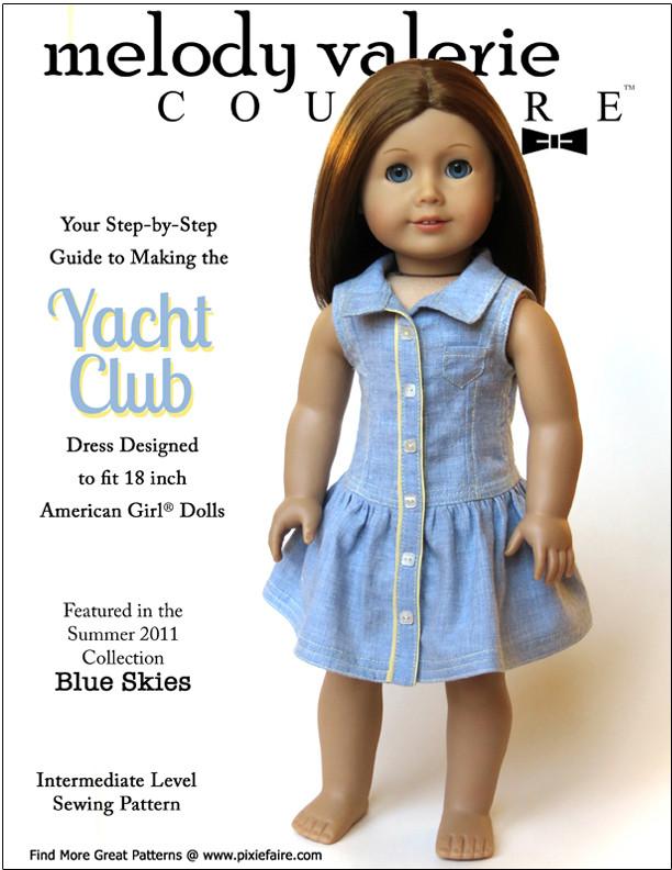 Melody Valerie Couture 18 Inch Modern Yacht Club Dress 18" Doll Clothes Pixie Faire