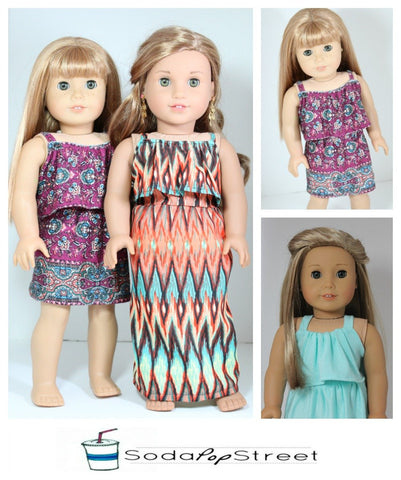 Soda Pop Street 18 Inch Modern Maisy Dress 18" Doll Clothes Pattern Pixie Faire