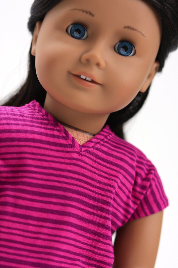 Liberty Jane 18 Inch Modern V-Neck Tee 18" Doll Clothes Pattern Pixie Faire