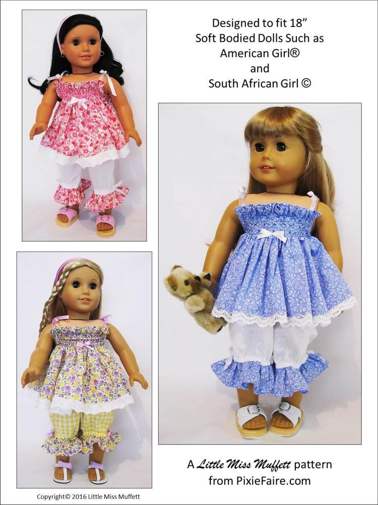 Little Miss Muffett 18 Inch Modern Mamma's Girl 18" Doll Clothes Pattern Pixie Faire