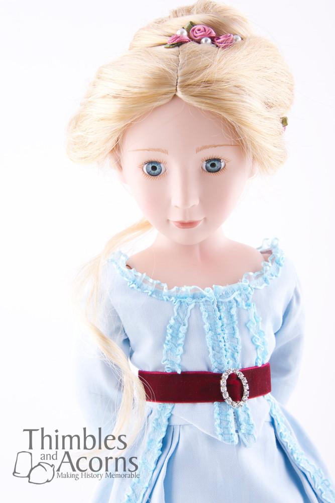 Thimbles and Acorns 18 Inch Historical Marie Antoinette Zone Front Gown for AGAT Dolls Pixie Faire