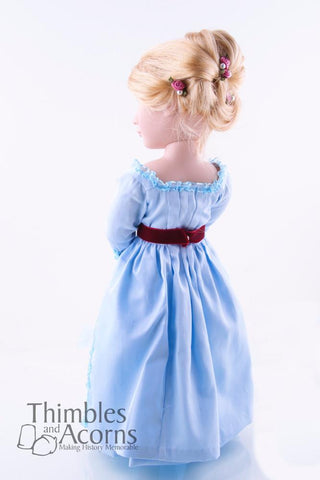 Thimbles and Acorns 18 Inch Historical Marie Antoinette Zone Front Gown for AGAT Dolls Pixie Faire