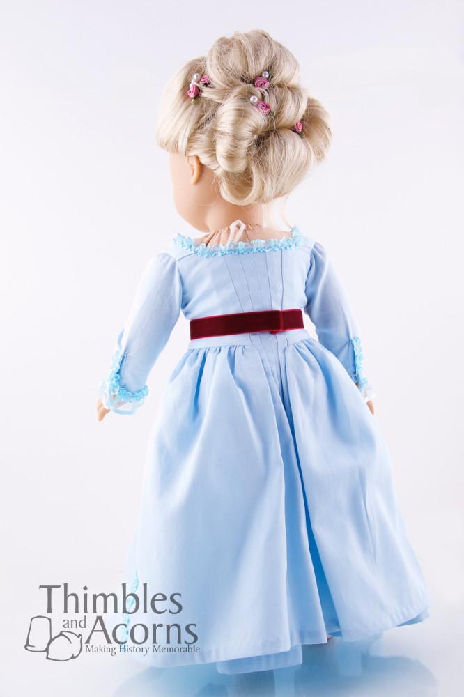 Thimbles and Acorns 18 Inch Historical Marie Antoinette Zone Front Gown 18" Doll Clothes Pixie Faire