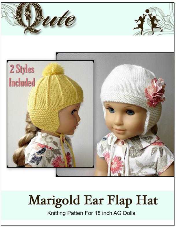 Qute Knitting Marigold Ear Flap Hat Knitting Pattern Pixie Faire