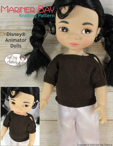 Doll Tag Clothing Disney Animator Mariner Bay Doll Clothes Knitting Pattern fits Disney Animator Dolls Pixie Faire