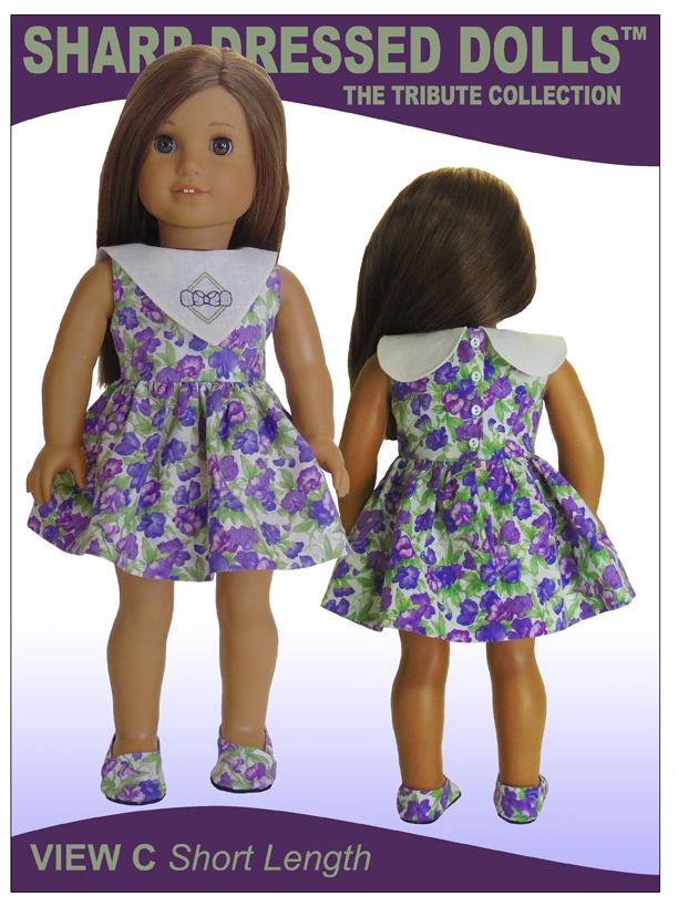 Sharp Dressed Dolls 18 Inch Modern The Marlene Dress 18" Doll Clothes Pattern Pixie Faire