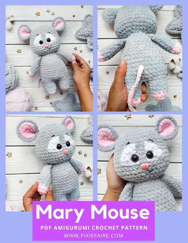 Plushico Amigurumi Mary Mouse Amigurumi Crochet Pattern Pixie Faire