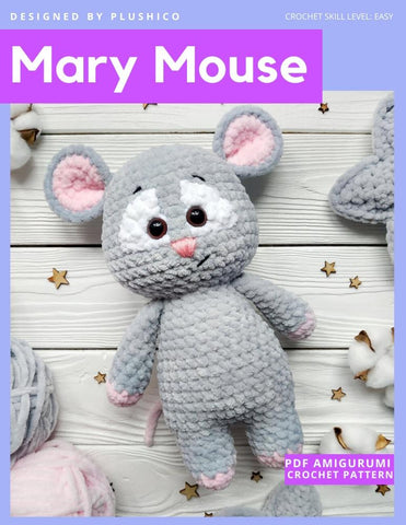 Plushico Amigurumi Mary Mouse Amigurumi Crochet Pattern Pixie Faire