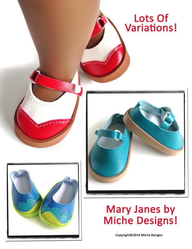 Miche Designs Shoes Mary Janes 18" Doll Shoes Pixie Faire
