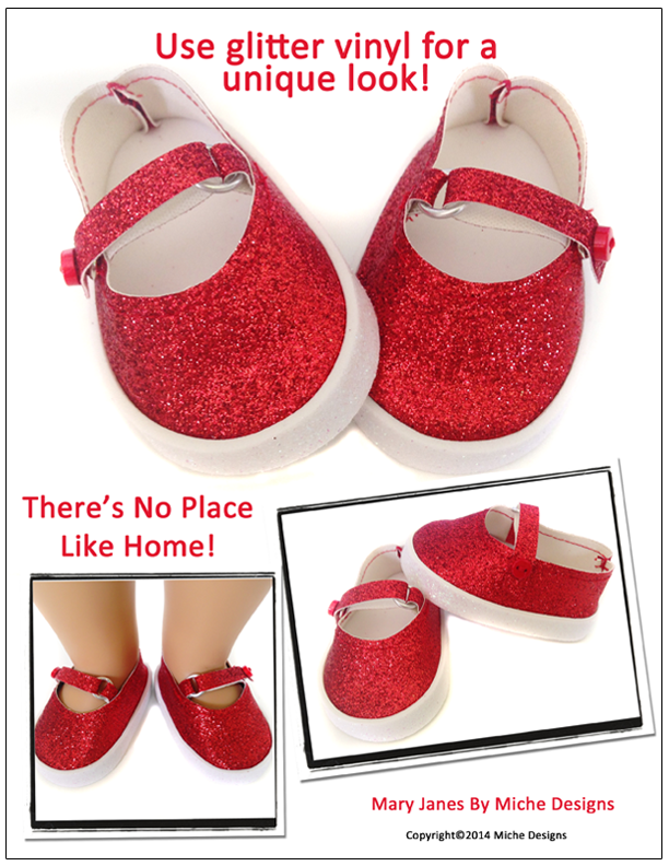 Mary Janes 18 inch Doll Shoes PDF Pattern Download - Main Image