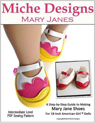 Miche Designs Shoes Mary Janes 18" Doll Shoes Pixie Faire