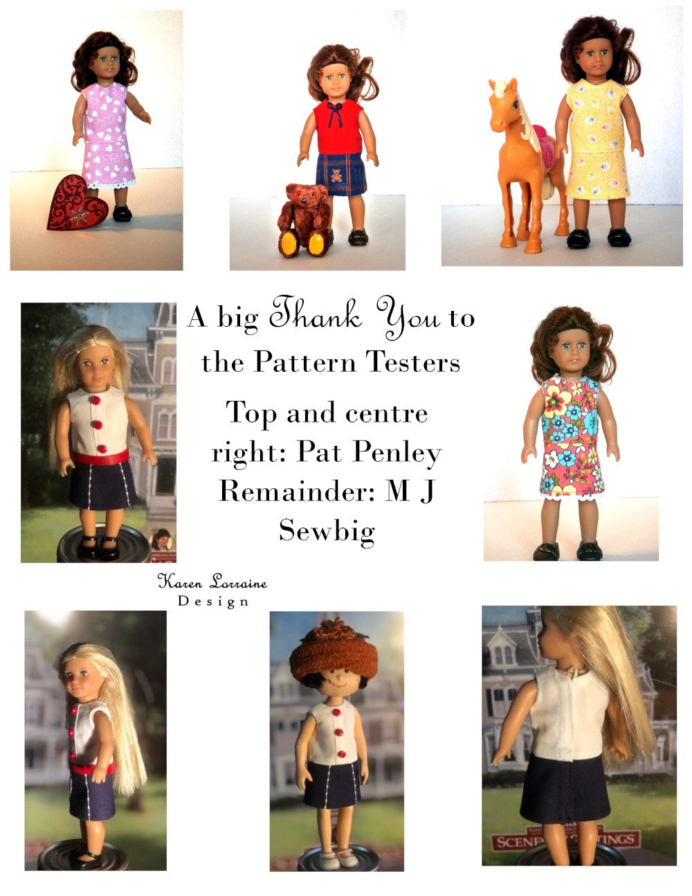 Karen Lorraine Design Barbie Meadow Dress for 6" Mini Dolls Pixie Faire