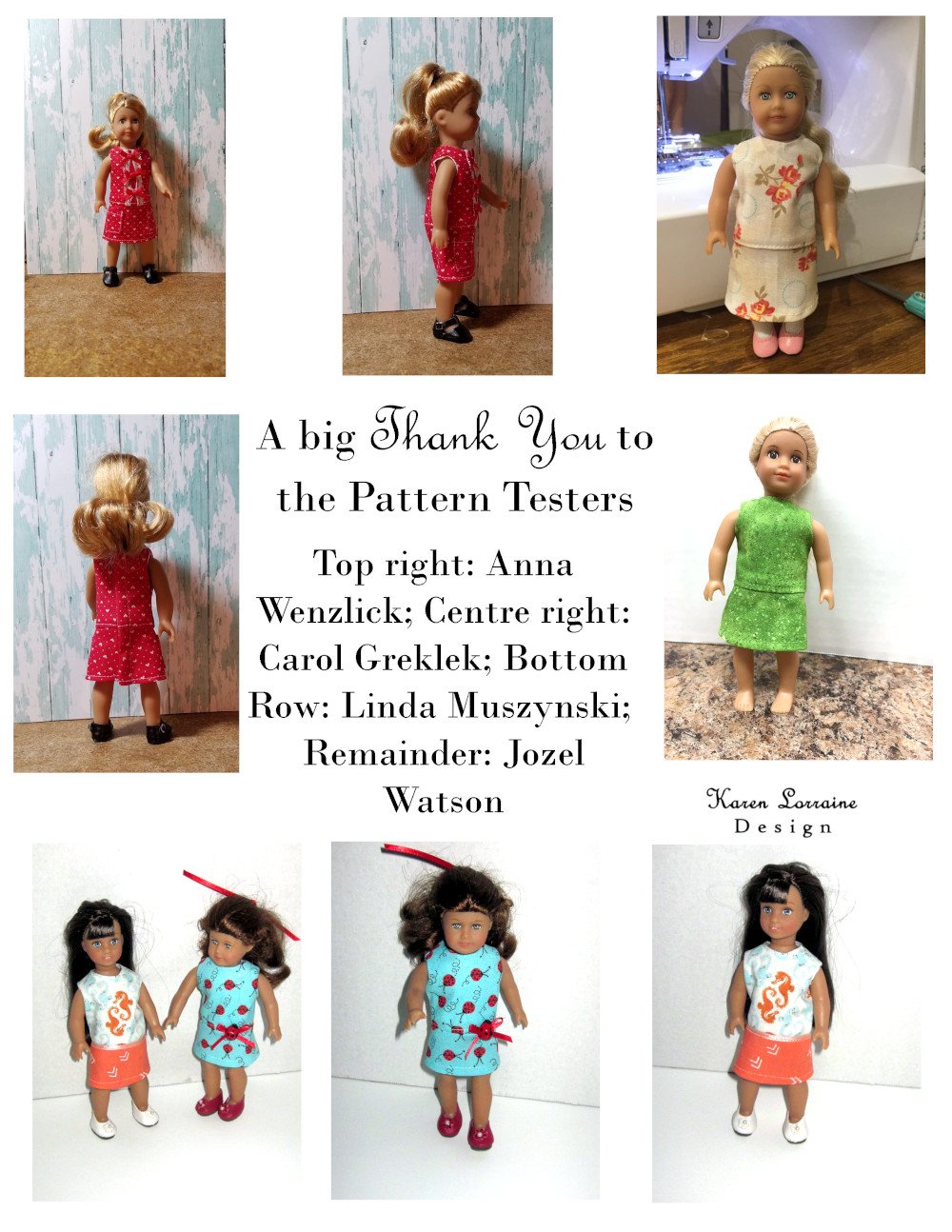 Karen Lorraine Design Barbie Meadow Dress for 6" Mini Dolls Pixie Faire