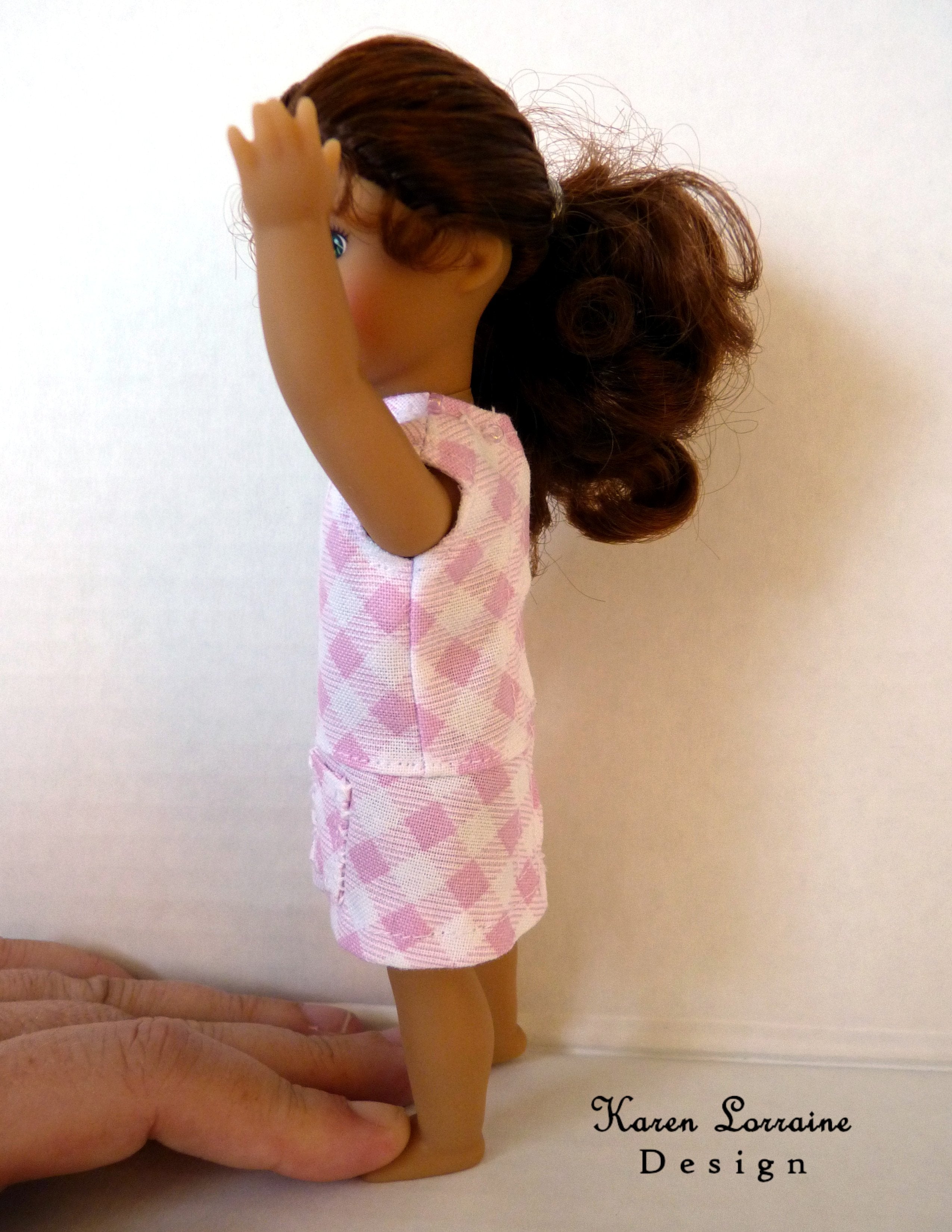 Karen Lorraine Design Barbie Meadow Dress for 6" Mini Dolls Pixie Faire