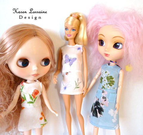 Karen Lorraine Design Barbie Meadow Dress for 9" - 12" Fashion Dolls Pixie Faire