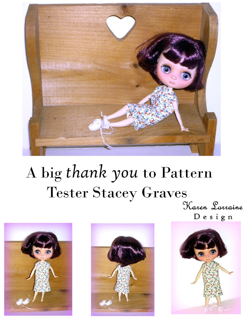 Karen Lorraine Design Blythe/Pullip Meadow Dress for Middie Blythe and Pullip Dal Dolls Pixie Faire