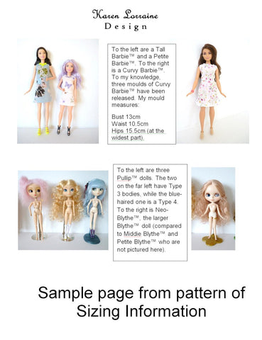 Karen Lorraine Design Barbie Meadow Dress for 9" - 12" Fashion Dolls Pixie Faire