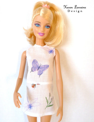 Karen Lorraine Design Barbie Meadow Dress for 9" - 12" Fashion Dolls Pixie Faire