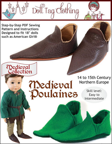 Doll Tag Clothing Shoes Medieval Poulaines 18" Doll Shoes Pixie Faire