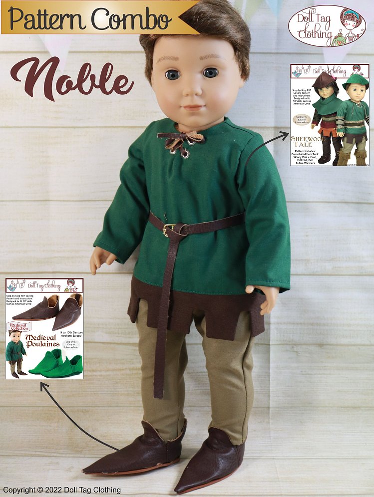 Doll Tag Clothing Shoes Medieval Poulaines 18" Doll Shoes Pixie Faire