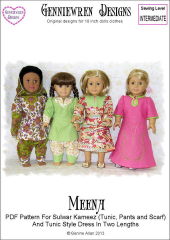 Genniewren 18 Inch Historical Meena - Sulwar Kameez and Tunic Dress 18" Doll Clothes Pixie Faire