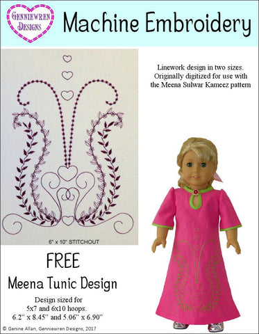 Genniewren Machine Embroidery Design FREE  Meena Tunic Machine Embroidery Design Pixie Faire