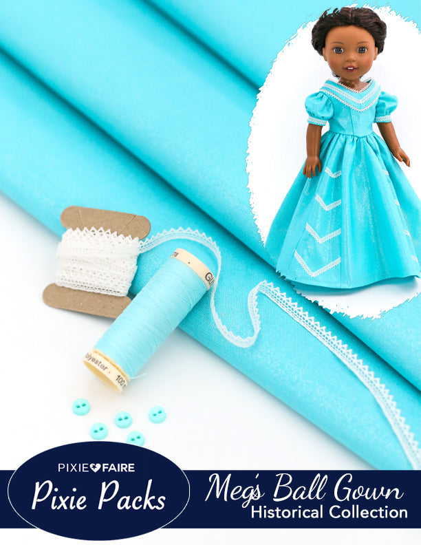 Pixie Faire Pixie Packs Pixie Packs Meg's Ball Gown Historical Collection - Blue Pixie Faire