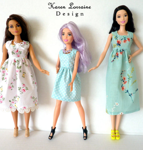 Karen Lorraine Design Barbie Melrose Dress for 10"-12" Fashion Dolls, Blythe, and Pullip Pixie Faire