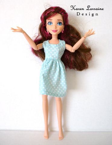 Karen Lorraine Design Barbie Melrose Dress for 10"-12" Fashion Dolls, Blythe, and Pullip Pixie Faire