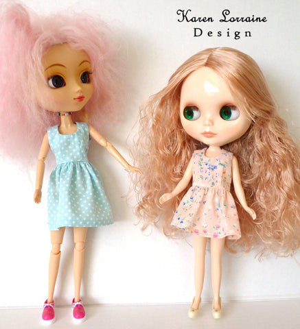 Karen Lorraine Design Barbie Melrose Dress for 10"-12" Fashion Dolls, Blythe, and Pullip Pixie Faire